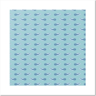 Blue Tadpole Pattern Posters and Art